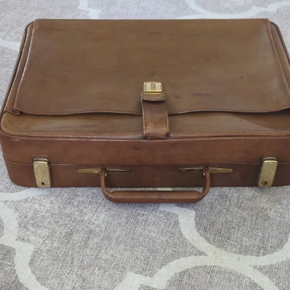 Classic Brown Leather Briefcase
